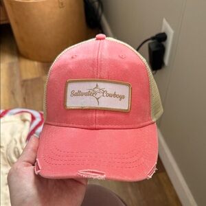 Salty Crew Coral and Tan Trucker Hat